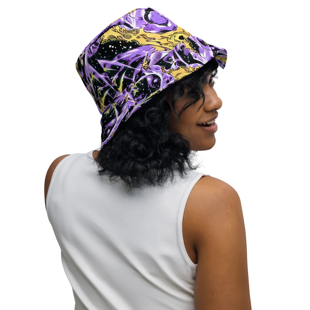 Violet Riot on Reversible Bucket Hat — Right Outside
