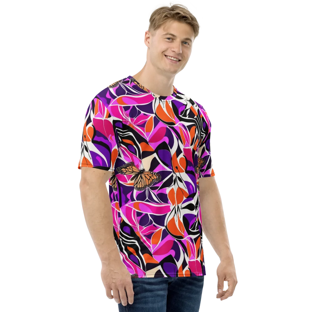Neon Monarch on Men's Crew Neck T-Shirt — Right