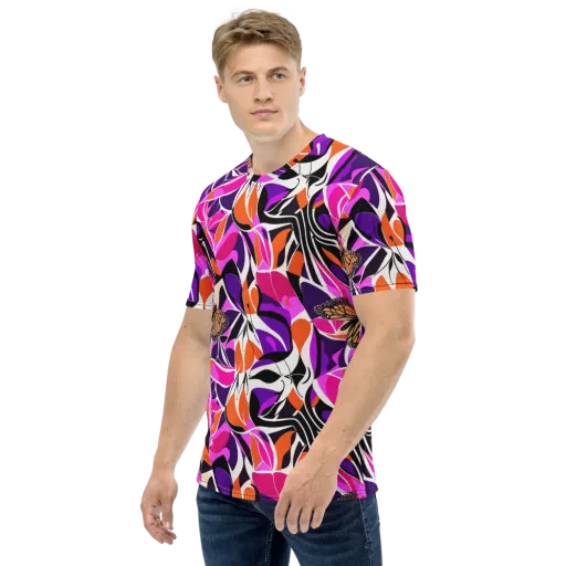 Neon Monarch on a Men's Crew Neck T-Shirt