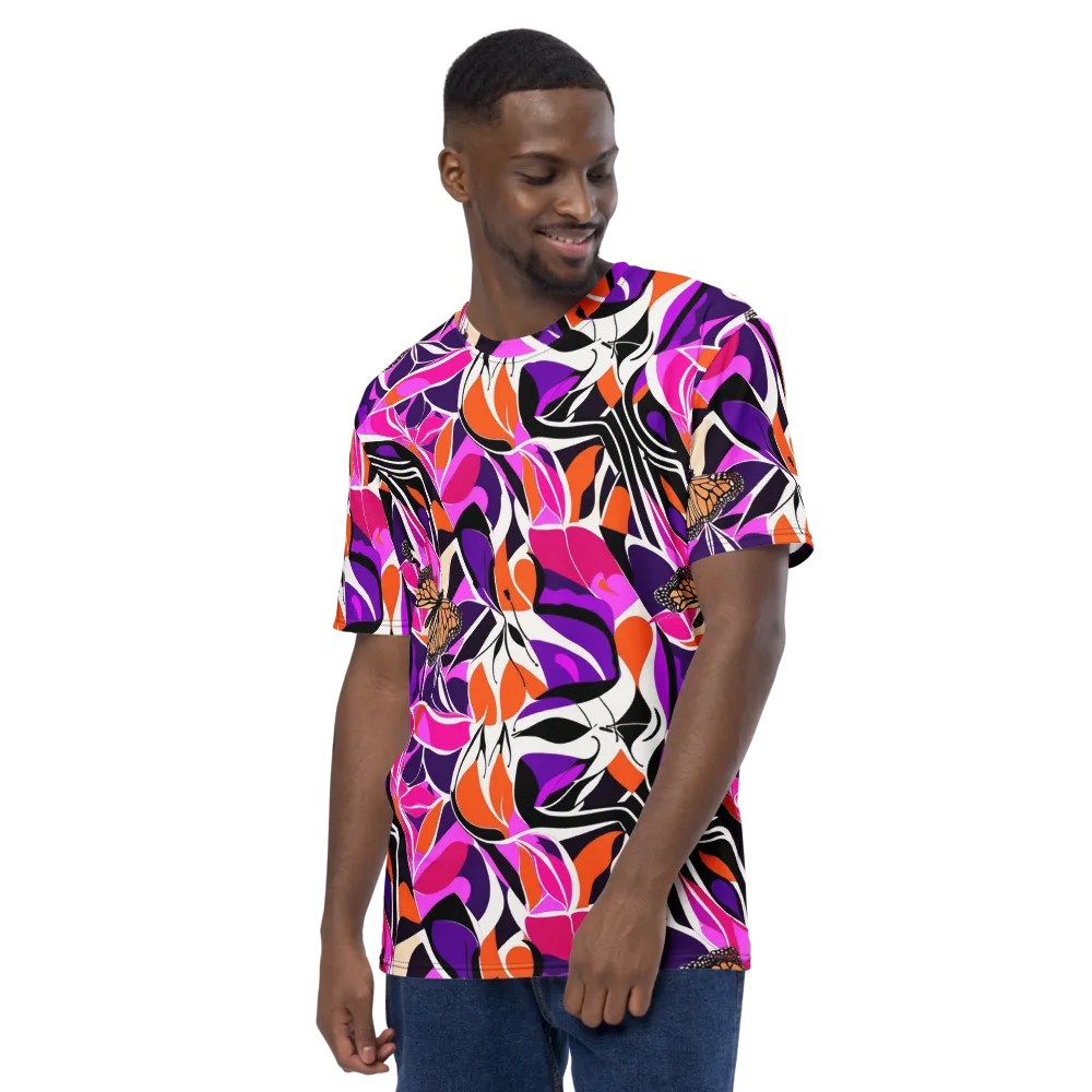 Neon Monarch on Men's Crew Neck T-Shirt — Left
