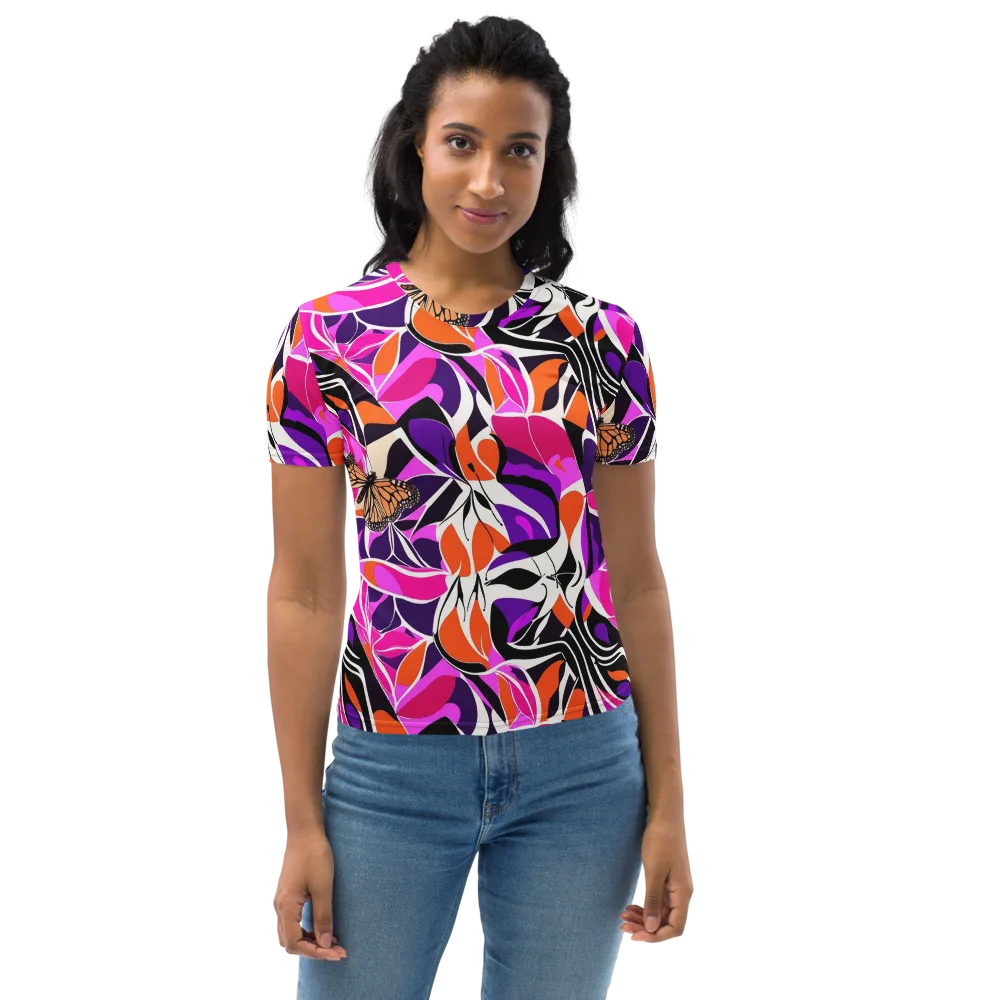 Neon Monarch on Women's Crew Neck T-Shirt — Front