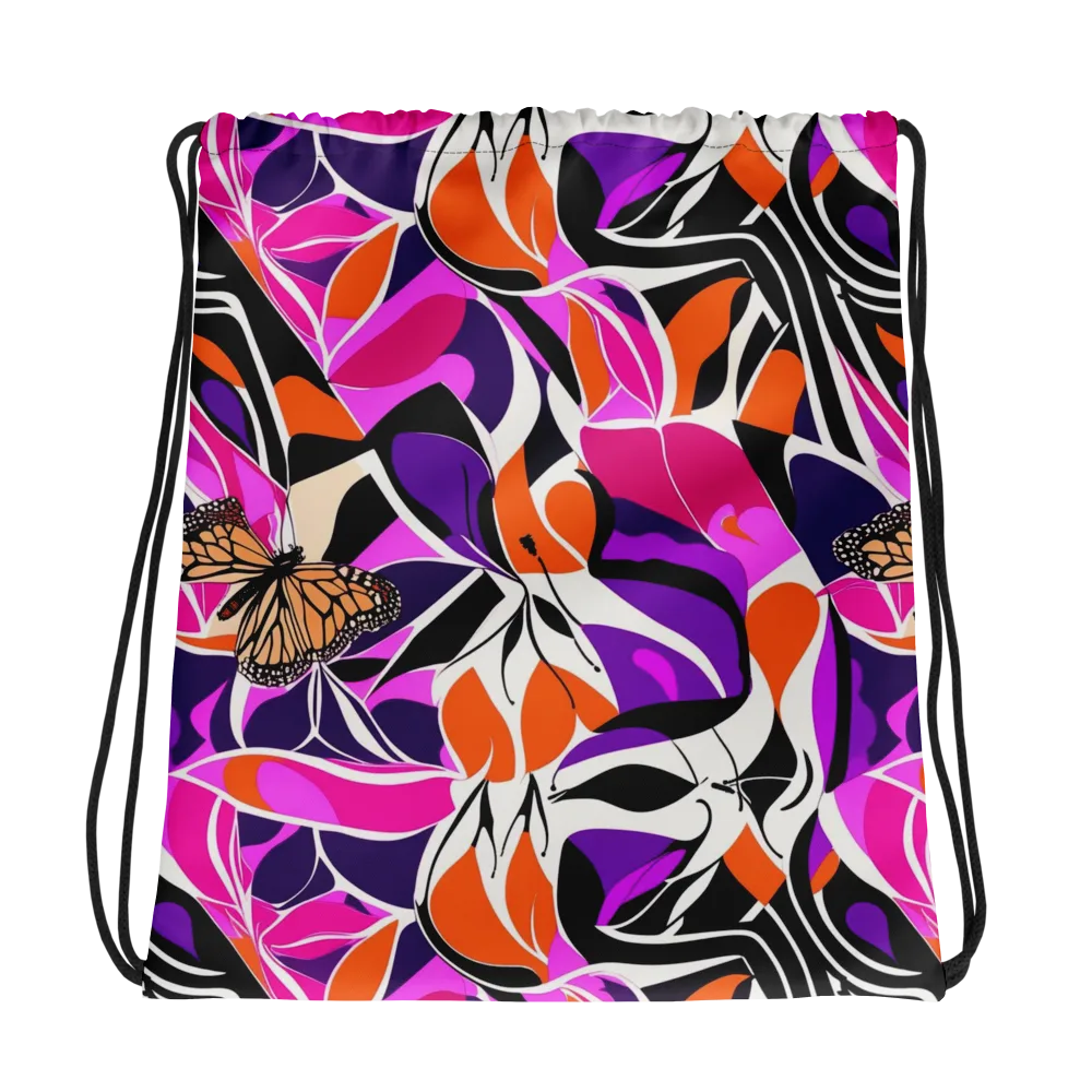 Neon Monarch on Drawstring Bag — Photo