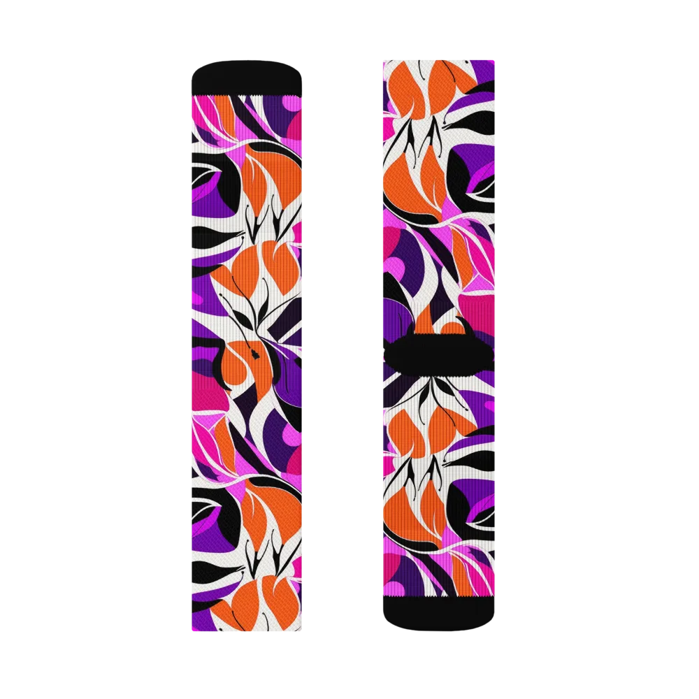 Neon Monarch on Socks — Left Sock