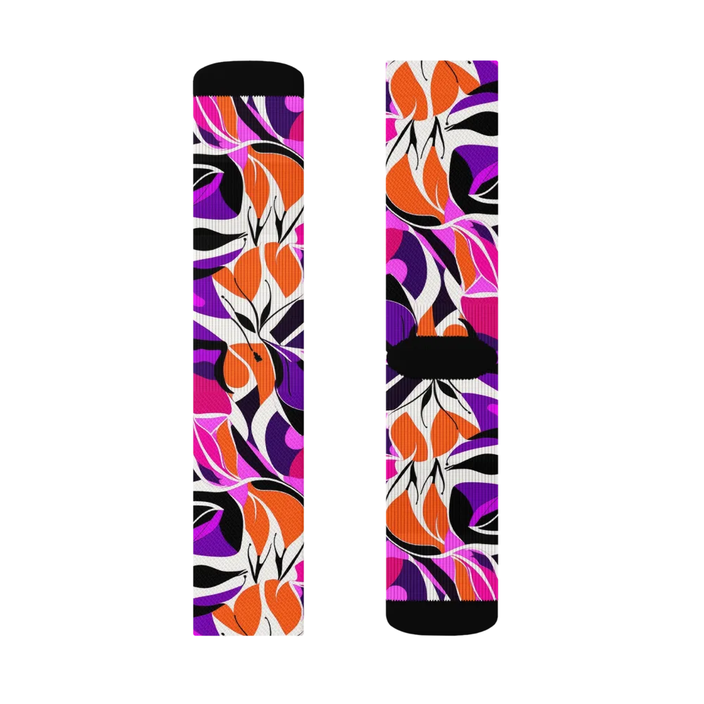 Neon Monarch on Socks — Right Sock