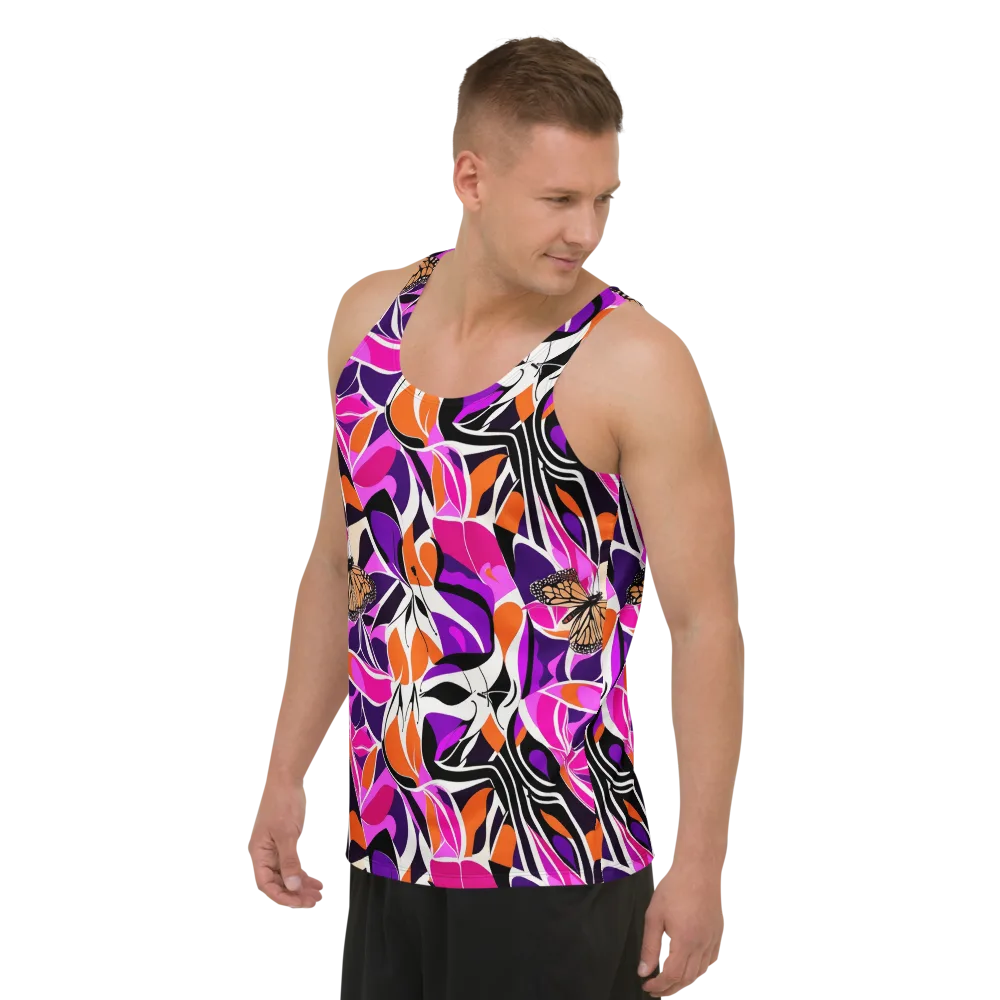 Neon Monarch on Men's Tank Top — Left Front