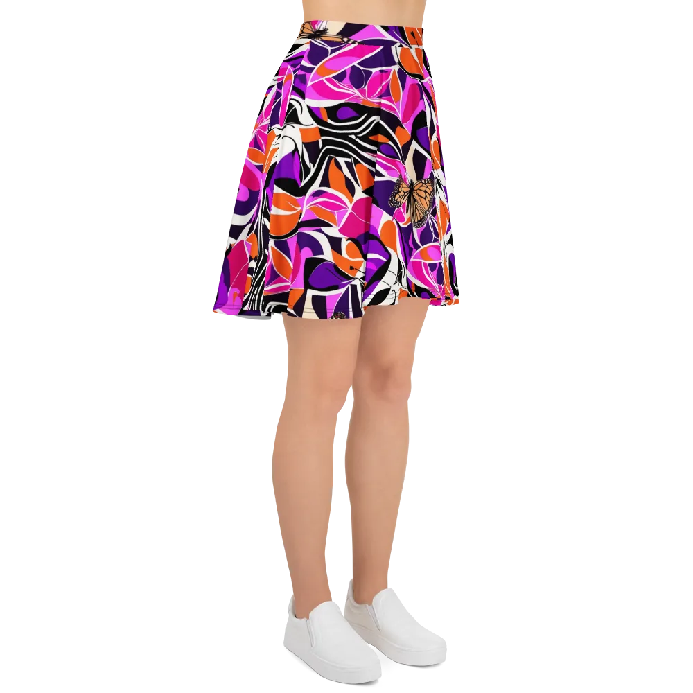 Neon Monarch on Skater Skirt — Right