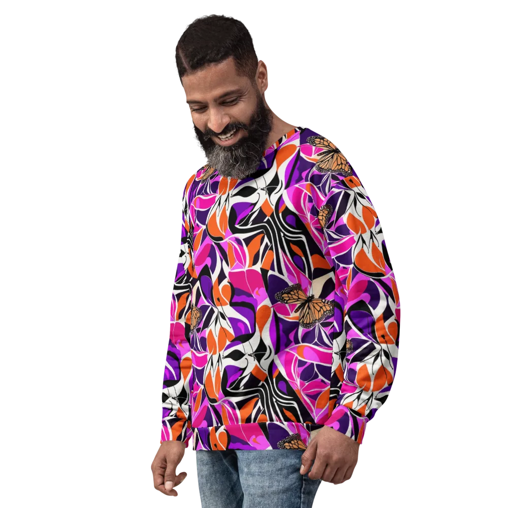 Neon Monarch on Sweatshirt — Left Front