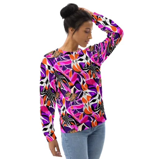 Neon Monarch on a Sweatshirt