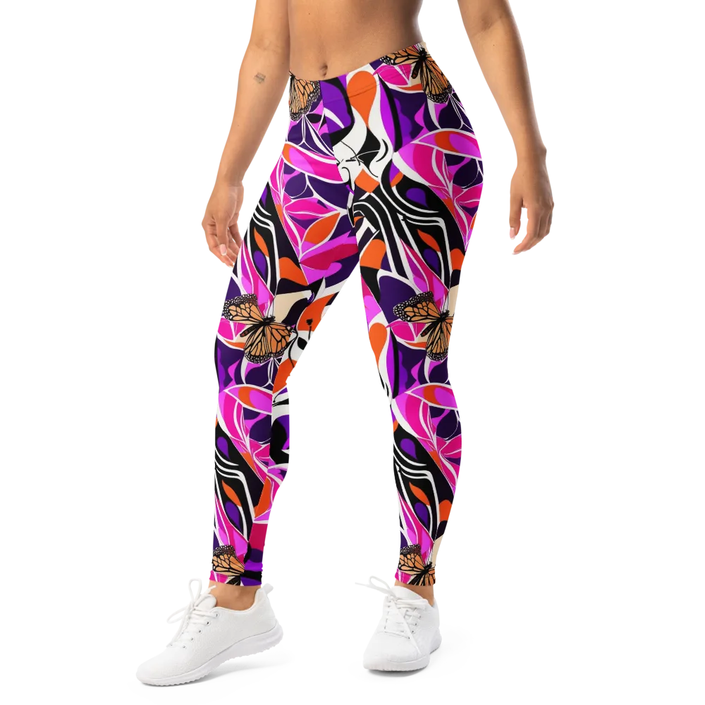 Neon Monarch on Leggings — Left Front