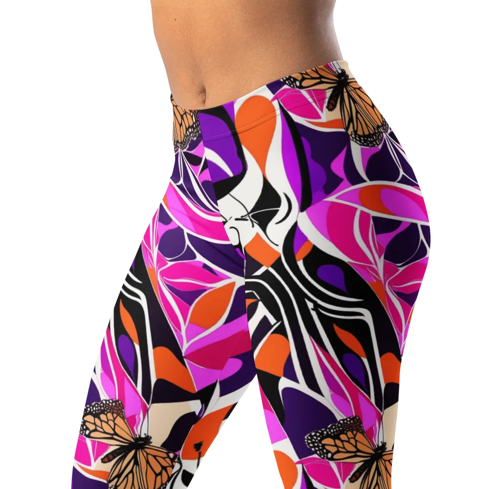 Neon Monarch on Leggings — Left Front