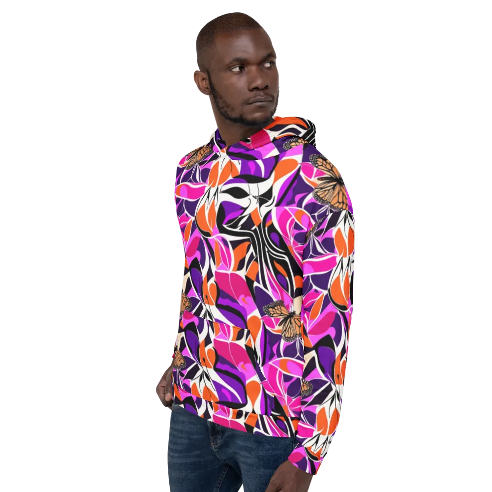 Neon Monarch on Hoodie — Left