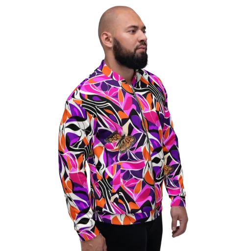 Neon Monarch on a Bomber Jacket
