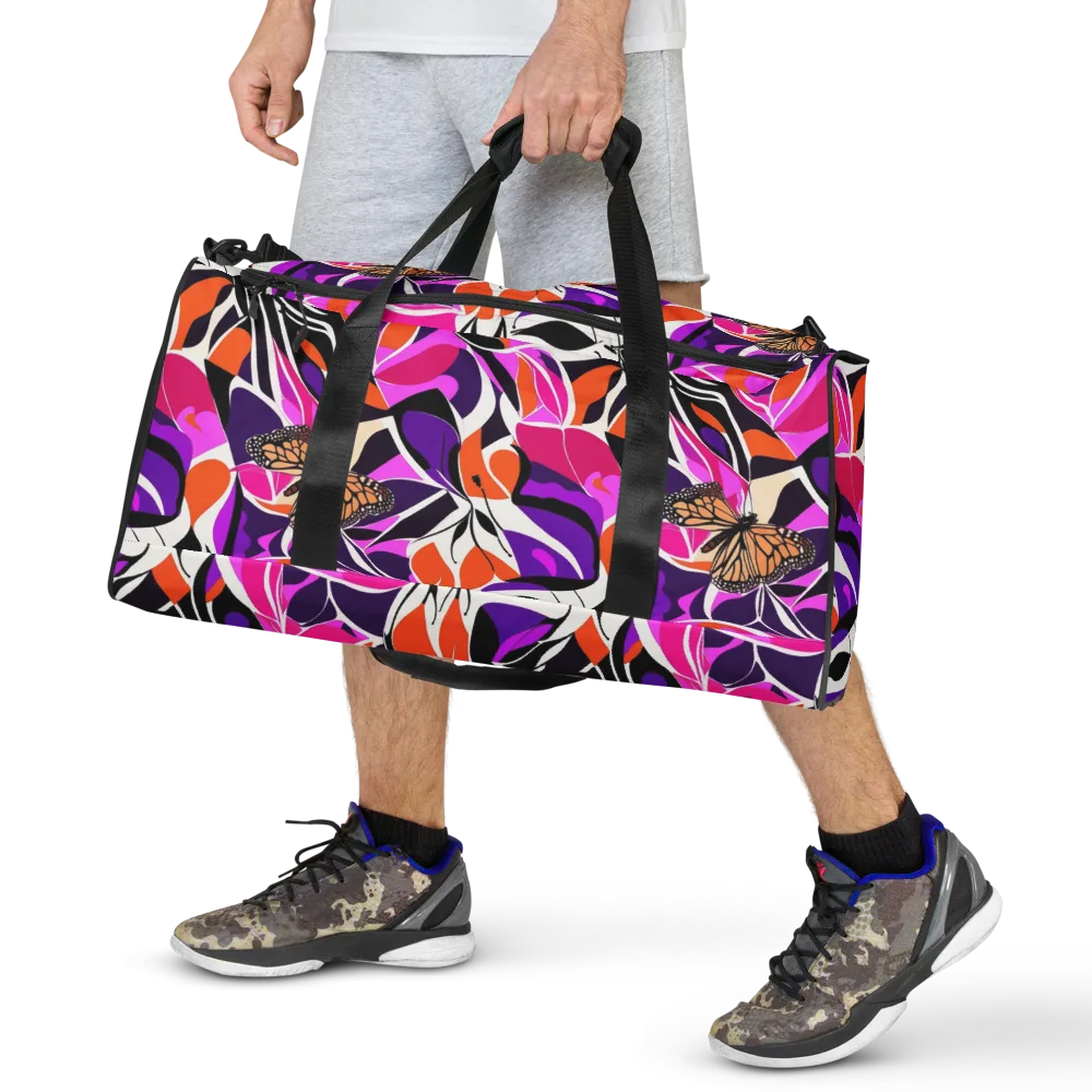 Neon Monarch on Duffle Bag — Front