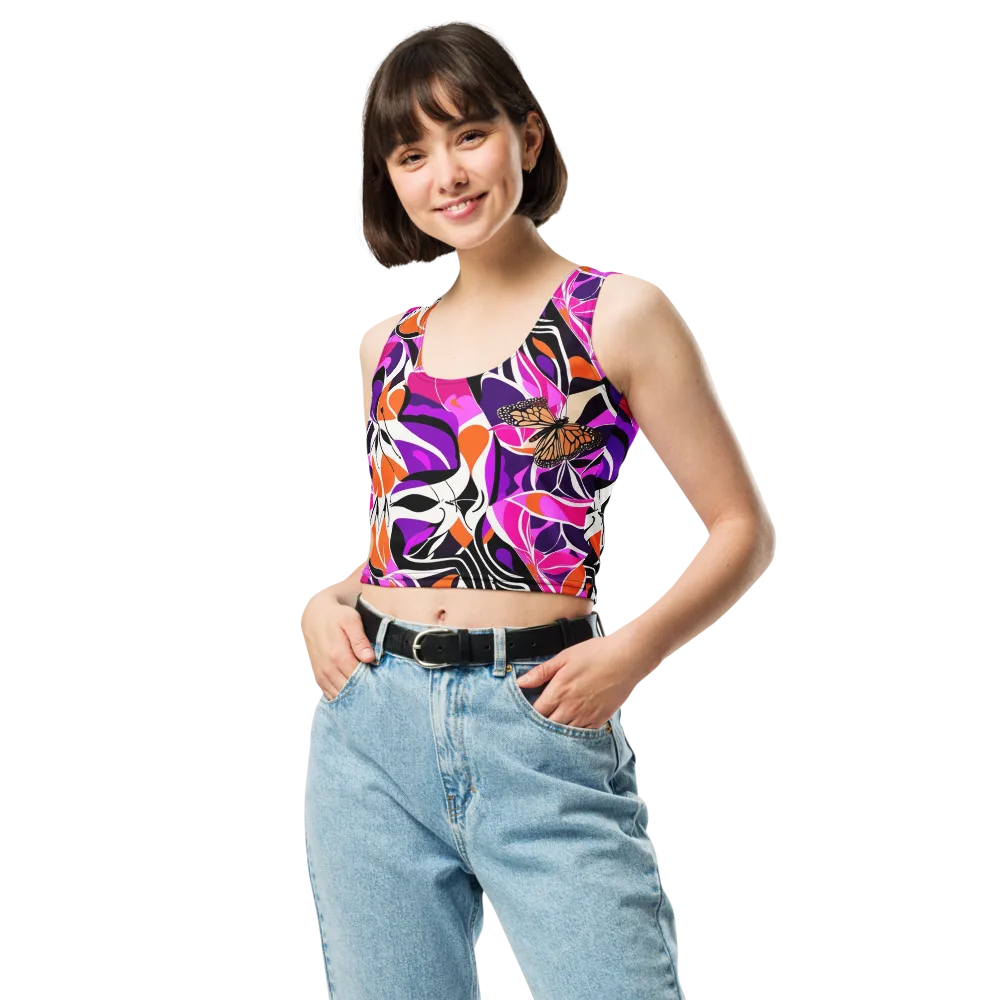 Neon Monarch on Crop Top — Front