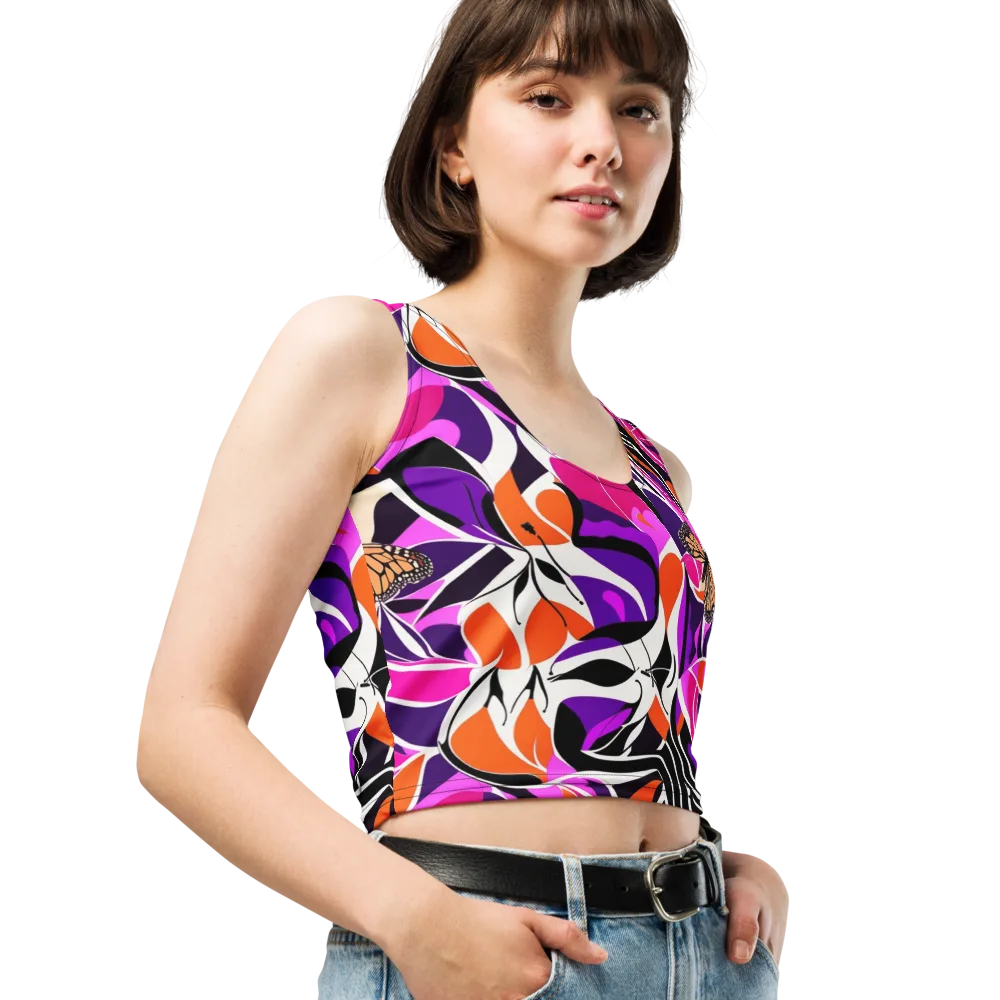 Neon Monarch on Crop Top — Right Front