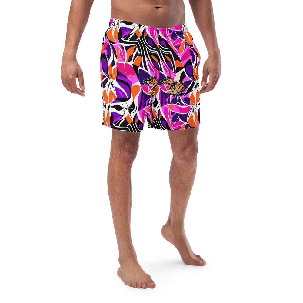 Neon Monarch on Swim Trunks — Front