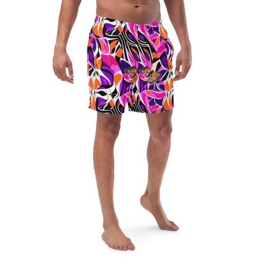 Neon Monarch on a Swim Trunks