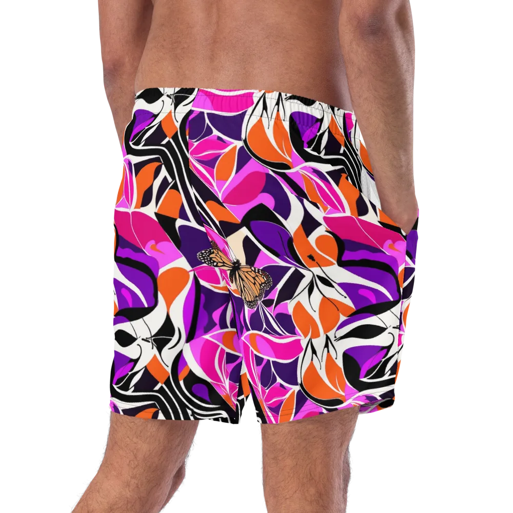 Neon Monarch on Swim Trunks — Right Back