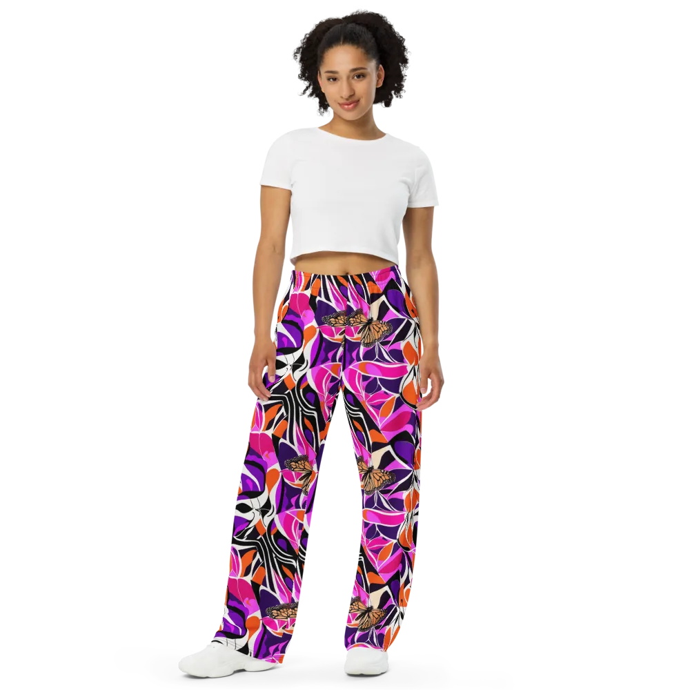Neon Monarch on Wide-Leg Pants — Front