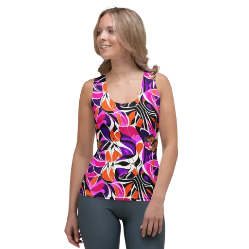 Neon Monarch on a Women's Tank Top
