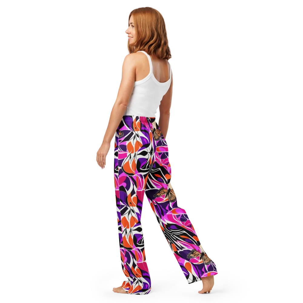 Neon Monarch on Women's Pajama Pants — Back