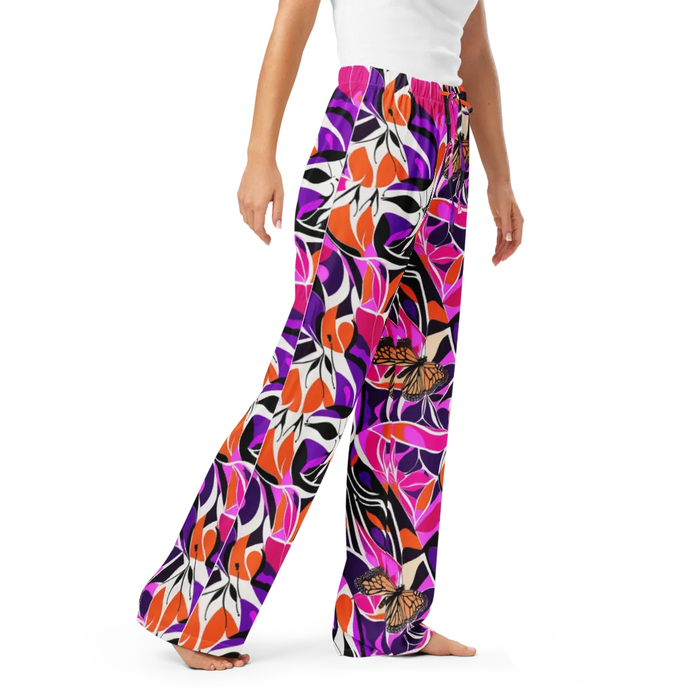 Neon Monarch on Women's Pajama Pants — Right Front