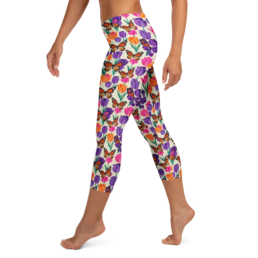 Electric Spring on Capri Leggings — Left