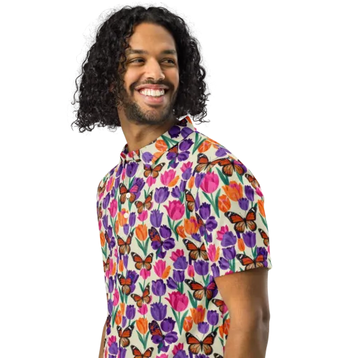 Electric Spring on a Men's Slim Fit Polo Shirt
