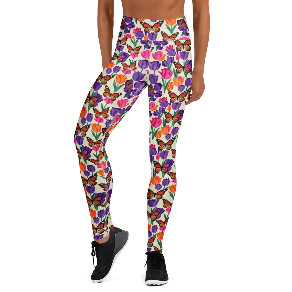 Electric Spring on Yoga Leggings — Front