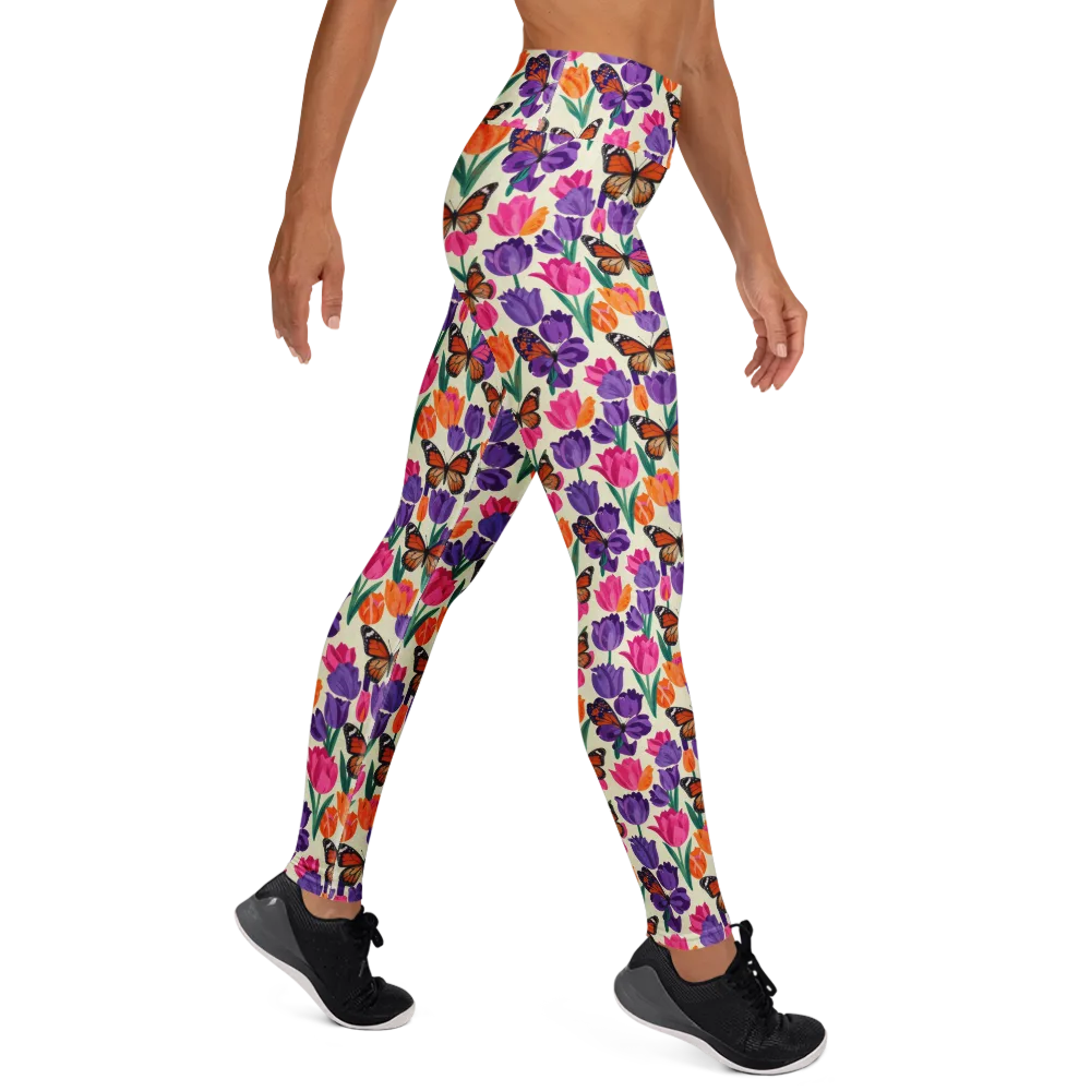 Electric Spring on Yoga Leggings — Right