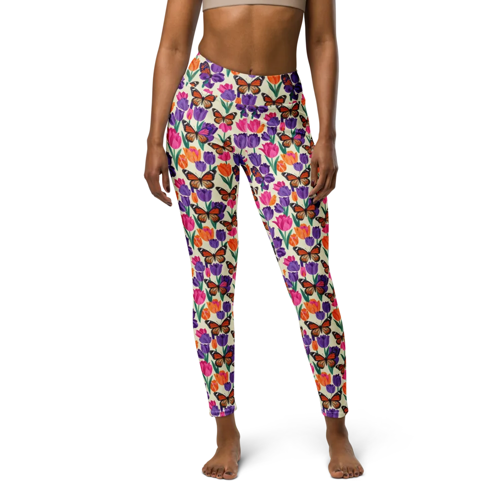 Electric Spring on Yoga Leggings — Front