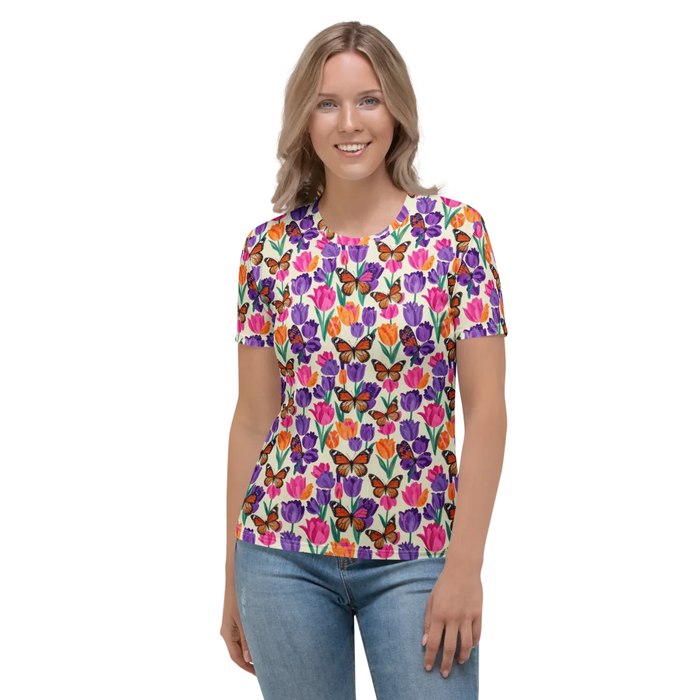 Electric Spring on Women's Crew Neck T-Shirt — Front