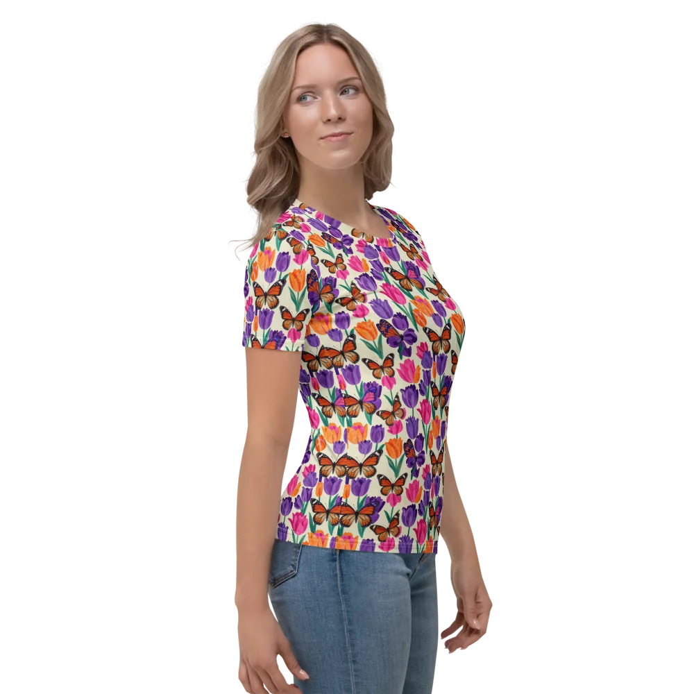 Electric Spring on Women's Crew Neck T-Shirt — Right