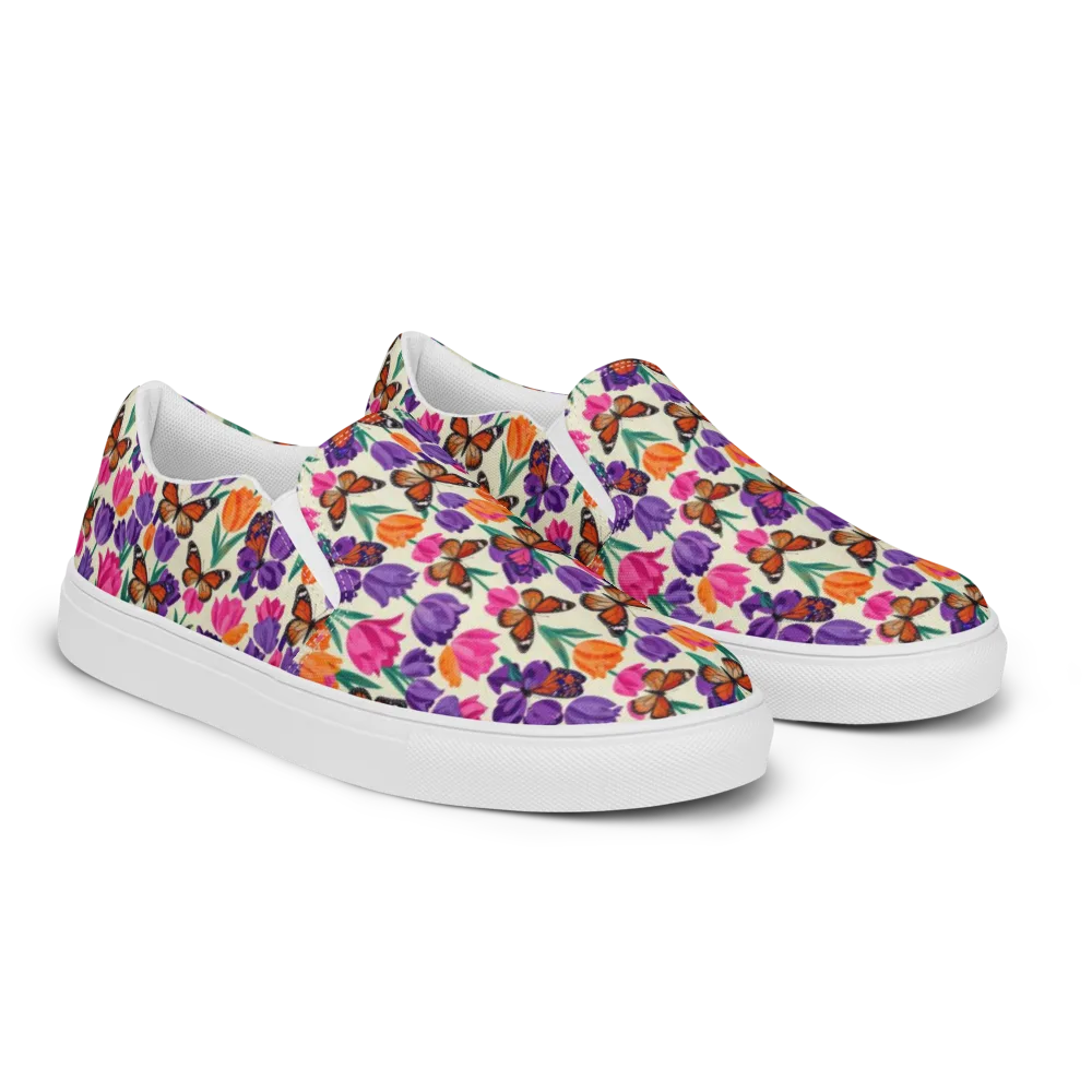 Electric Spring on Men's Slip-On Canvas Shoes — Right Front