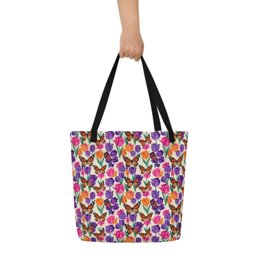 Electric Spring on a Large Tote Bag W/ Pocket