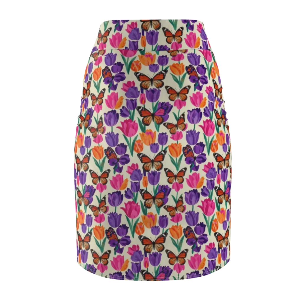 Electric Spring on Pencil Skirt — Back