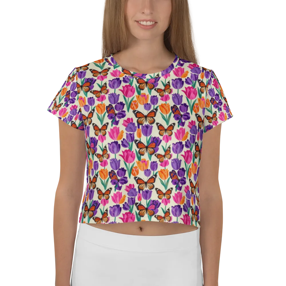 Electric Spring on Crop Tee — Front