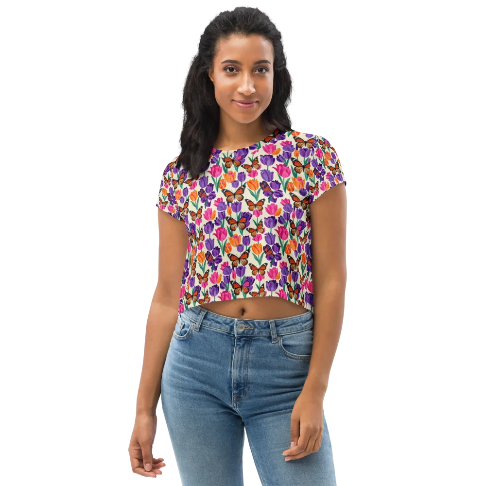 Electric Spring on Crop Tee — Front