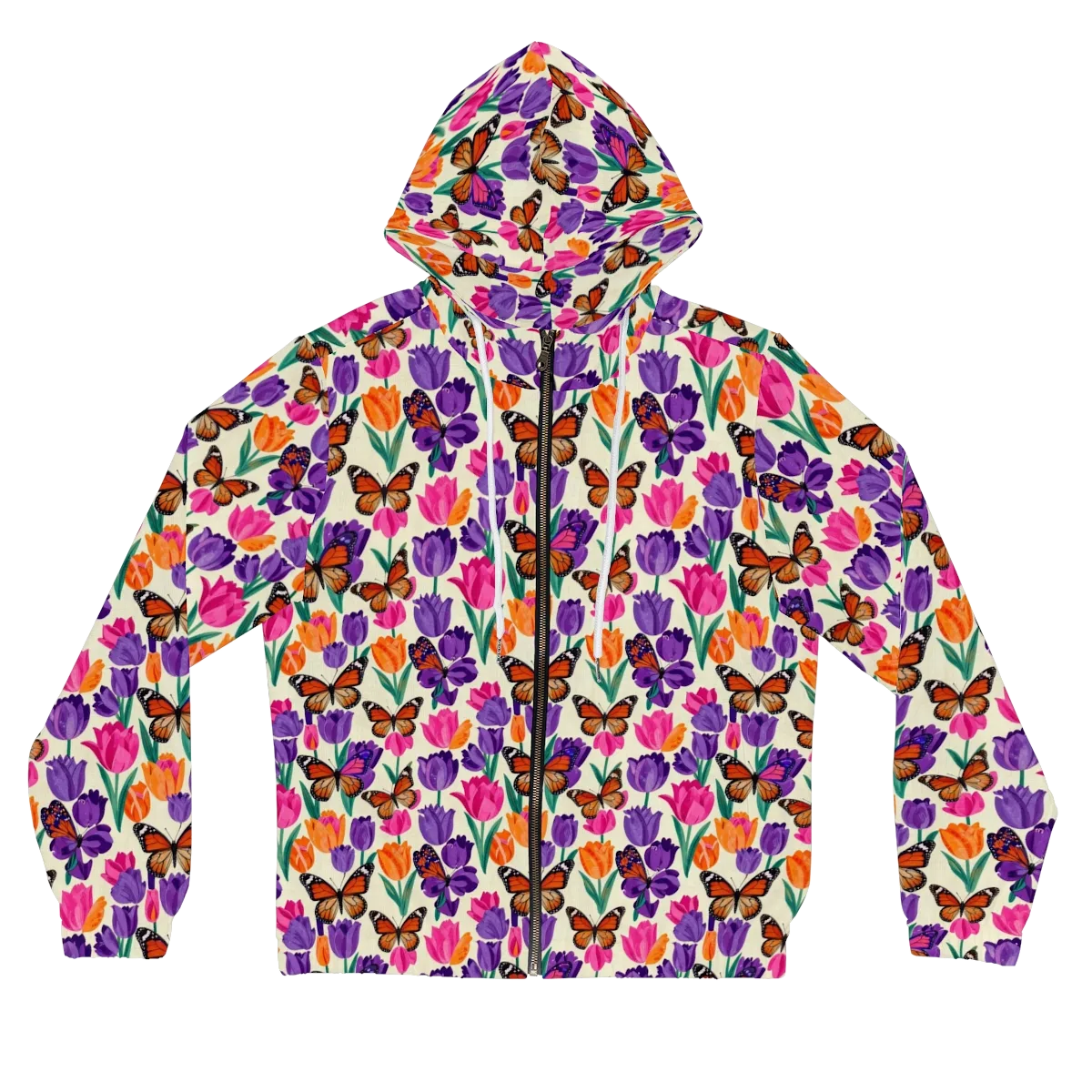 Electric Spring on Women's Full-Zip Hoodie — Front