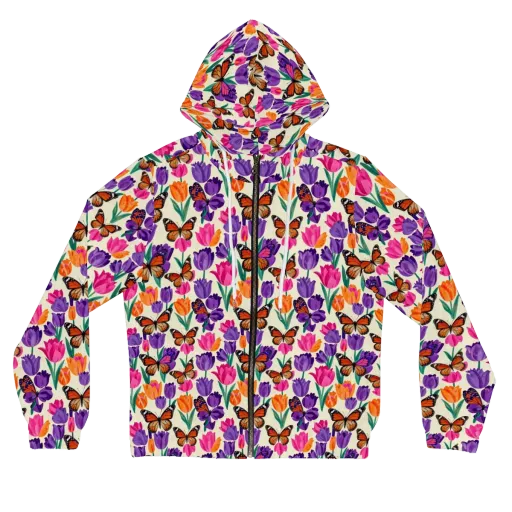 Electric Spring on a Women's Full-Zip Hoodie