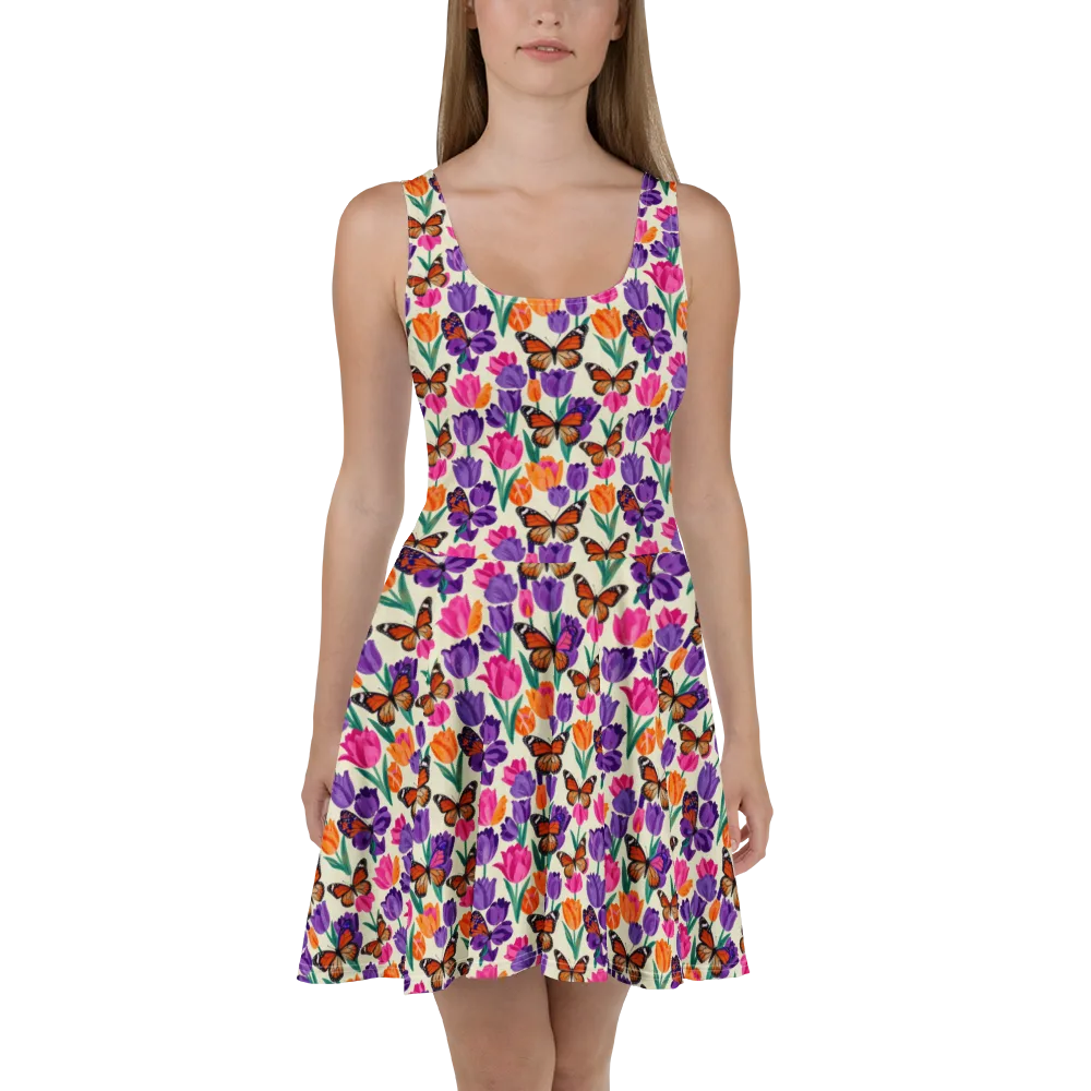 Electric Spring on Skater Dress — Front