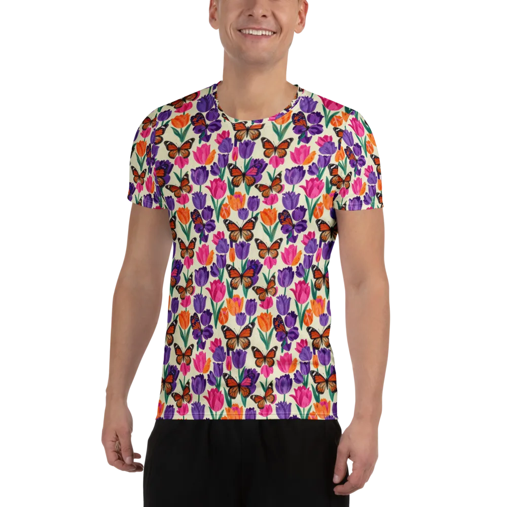 Electric Spring on Men's Athletic T-Shirt — Front