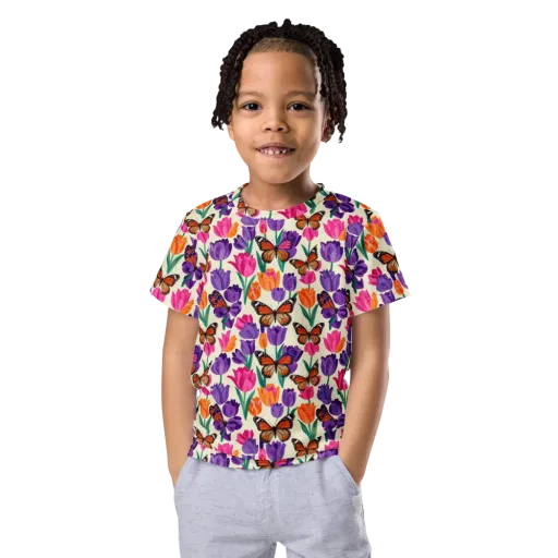 Electric Spring on a Kids Crew Neck T-Shirt