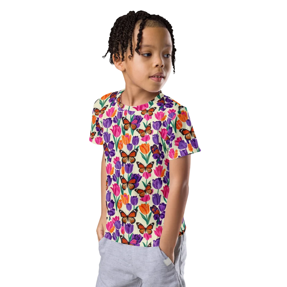 Electric Spring on Kids Crew Neck T-Shirt — Left Front