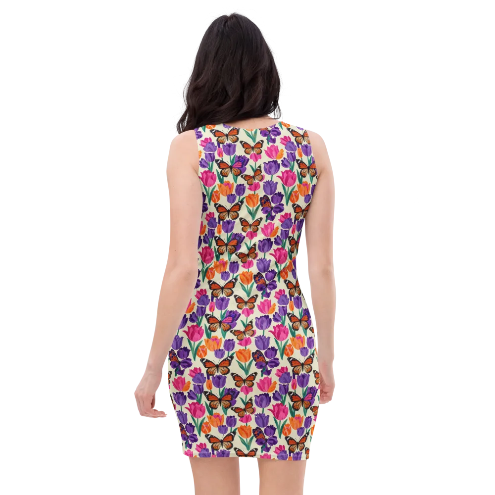 Electric Spring on Bodycon Dress — Back