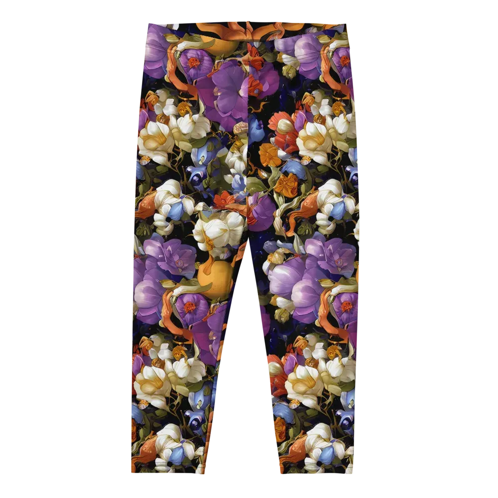 Blooming Cosmos on Capri Leggings — Front