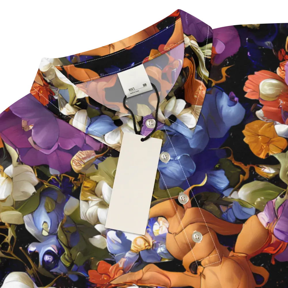 Blooming Cosmos on Men's Slim Fit Polo Shirt — Product details