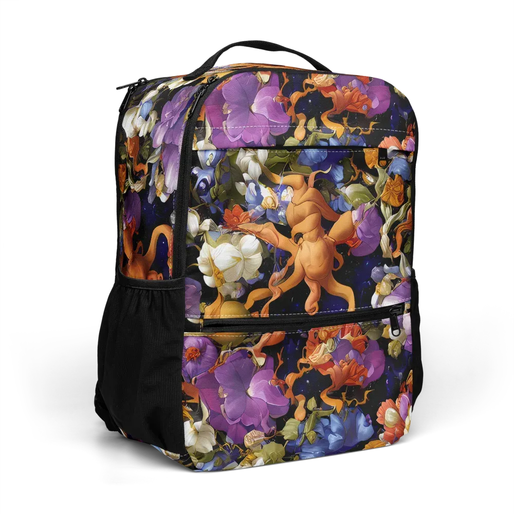 Blooming Cosmos on Utility Backpack — Right Front