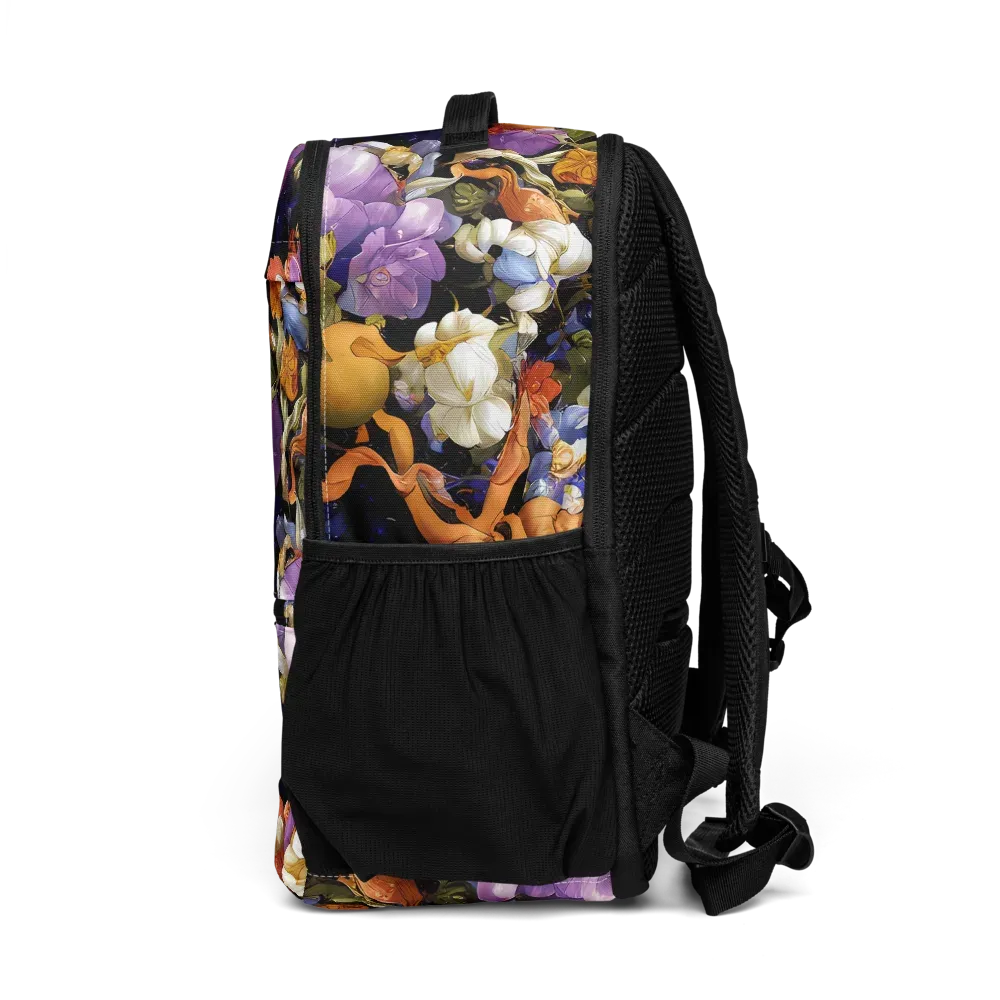 Blooming Cosmos on Utility Backpack — Left