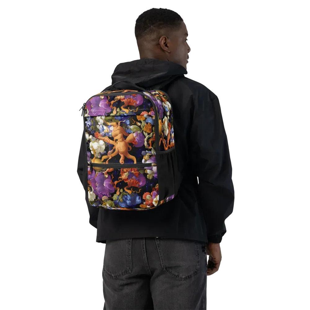 Blooming Cosmos on Utility Backpack — Back